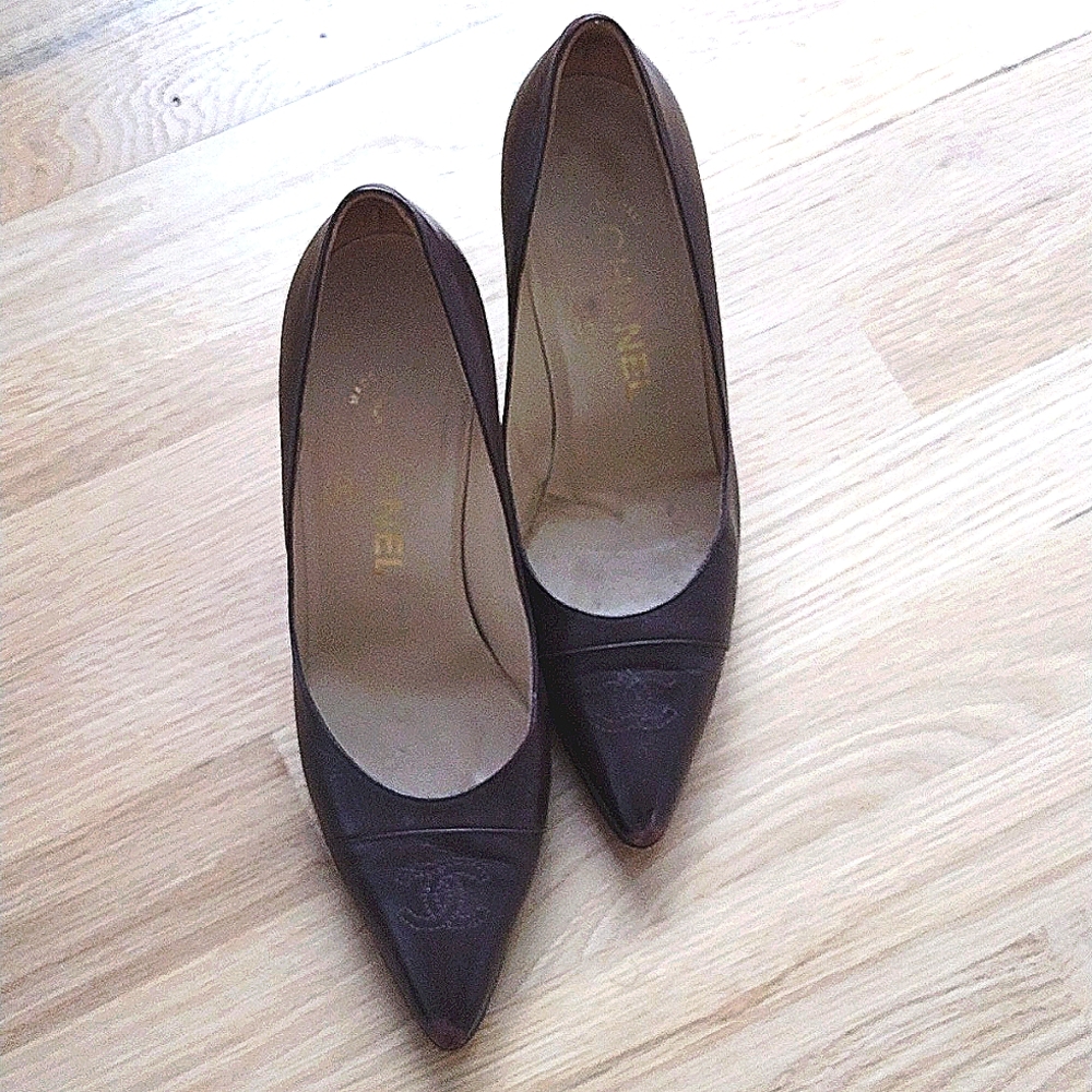 Chanel dark brown pumps